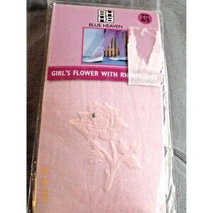 New Blue Heaven girls flower with rhinestone tights size 4/6
